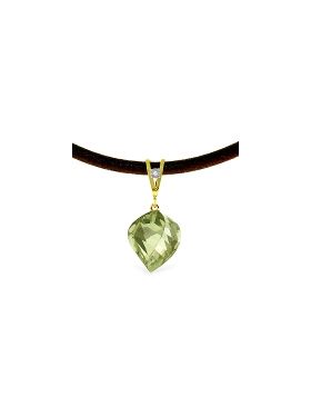 13.01 Carat 14K Gold Savoire Vivre Green Amethyst Necklace