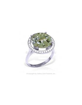 5.2 Carat 14K White Gold Life On Purpose Green Amethyst Diamond Ring