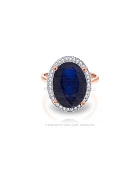 6.58 Carat 14K Rose Gold Loren Sapphire Diamond Ring