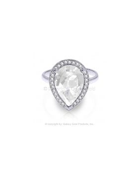 5.61 Carat 14K White Gold White Orchid White Topaz Diamond Ring