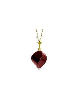 15.25 Carat 14K Gold Necklace Twisted Briolette Ruby