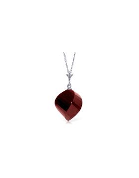 15.25 Carat 14K White Gold Necklace Twisted Briolette Ruby