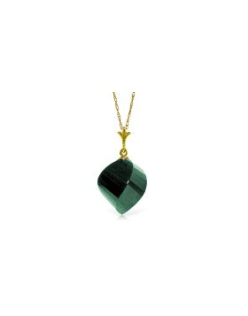 15.25 Carat 14K Gold Necklace Twisted Briolette Emerald