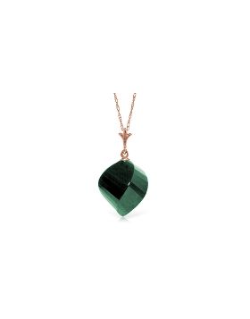 15.25 Carat 14K Rose Gold Necklace Twisted Briolette Emerald