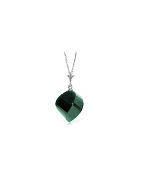 15.25 Carat 14K White Gold Necklace Twisted Briolette Emerald