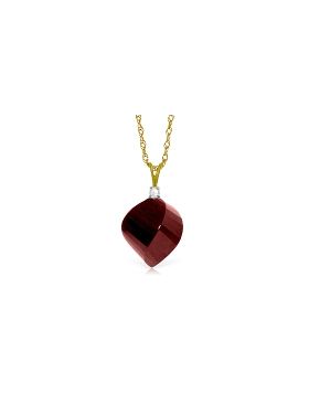 15.3 Carat 14K Gold Necklace Diamond Twisted Briolette Ruby