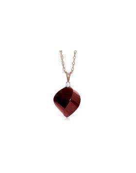 15.3 Carat 14K Rose Gold Necklace Diamond Twisted Briolette Ruby