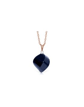 15.3 Carat 14K Rose Gold Necklace Diamond Twisted Briolette Sapphire