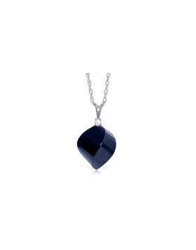 15.3 Carat 14K White Gold Necklace Diamond Twisted Briolette Sapphire