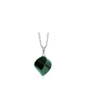 15.3 Carat 14K White Gold Necklace Diamond Twisted Briolette Emerald