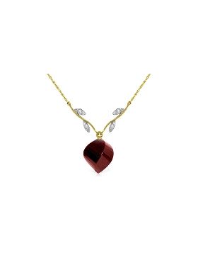15.27 Carat 14K Gold Never Lonely Ruby Diamond Necklace