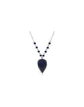 14 Carat 14K White Gold Seductively Infinite Sapphire Necklace