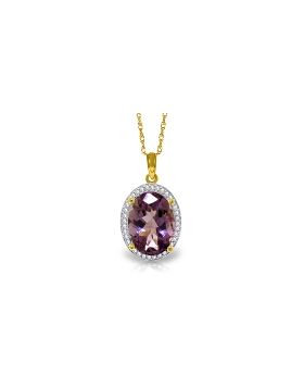 5.28 Carat 14K Gold Loren Amethyst Diamond Necklace