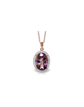 5.28 Carat 14K Rose Gold Loren Amethyst Diamond Necklace