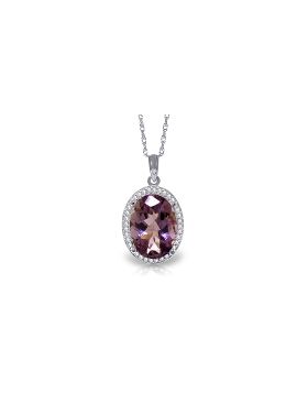 5.28 Carat 14K White Gold Together Again Amethyst Diamond Necklace