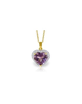 3.24 Carat 14K Gold Elizabeth Amethyst Diamond Necklace