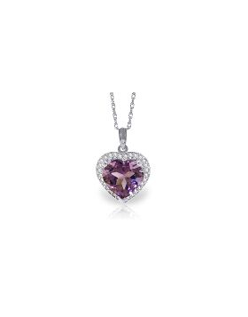 3.24 Carat 14K White Gold Another Day Amethyst Diamond Necklace