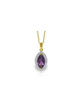 1.8 Carat 14K Gold Hayworth Amethyst Diamond Necklace