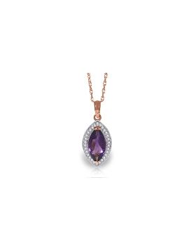 1.8 Carat 14K Rose Gold Hayworth Amethyst Diamond Necklace