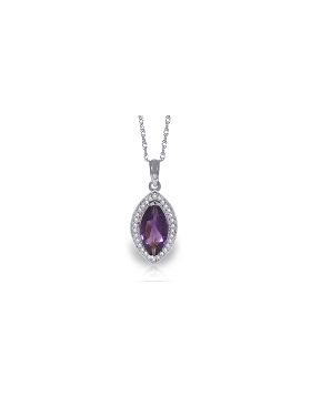 1.8 Carat 14K White Gold Purple Nights Amethyst Diamond Necklace