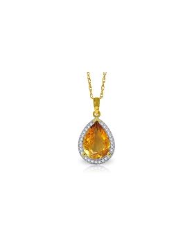 3.66 Carat 14K Gold Lana Citrine Diamond Necklace