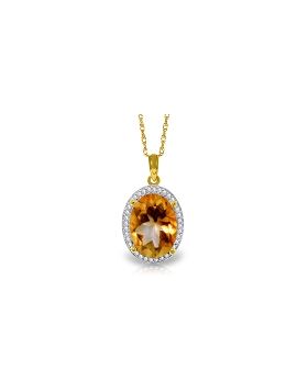 4.88 Carat 14K Gold Loren Citrine Diamond Necklace