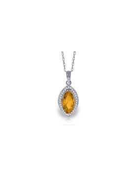 1.8 Carat 14K White Gold Winning You Citrine Diamond Necklace