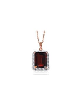 7.8 Carat 14K Rose Gold Necklace Natural Diamond Garnet