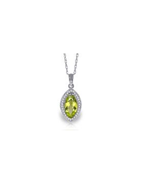 2.15 Carat 14K White Gold I Hear You Peridot Diamond Necklace