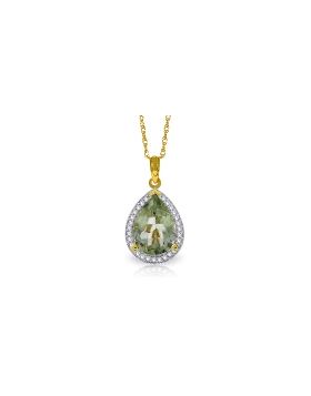 3.36 Carat 14K Gold Lana Green Amethyst Diamond Necklace