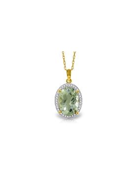 5.08 Carat 14K Gold Loren Green Amethystsyt Diamond Necklace