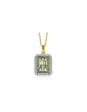 5.55 Carat 14K Gold Isabella Green Amethystsyt Diamond Necklace