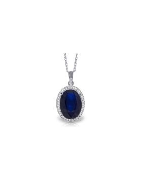 6.58 Carat 14K White Gold Emblematic Sapphire Diamond Necklace