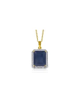 6.6 Carat 14K Gold Necklace Natural Diamond Sapphire