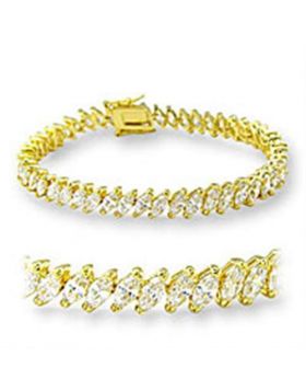 Bracelet,Brass,Gold,AAA Grade CZ,Clear