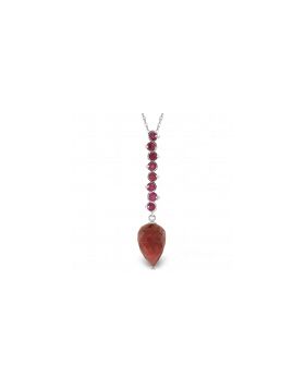 14.55 Carat 14K White Gold Necklace Pointy Briolette Drop Ruby