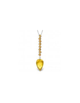 11.05 Carat 14K White Gold Necklace Pointy Briolette Drop Citrine