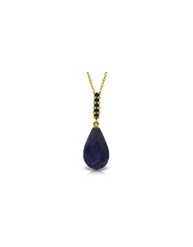 9 Carat 14K Gold Necklace Briolette Drop Sapphire