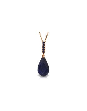9 Carat 14K Rose Gold Necklace Briolette Drop Sapphire