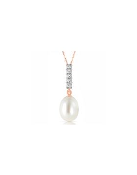 4.08 Carat 14K Rose Gold Necklace Diamond Briolette Pearl