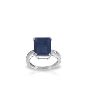 7.27 Carat 14K White Gold Ring Natural Diamond Sapphire