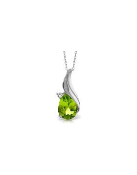 2.03 Carat 14K White Gold Necklace Diamond Peridot