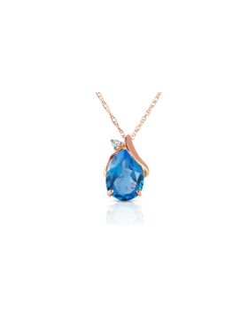 2.53 Carat 14K Rose Gold Necklace Diamond Blue Topaz