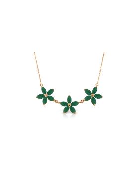 4.2 Carat 14K Rose Gold Necklace Natural Emerald