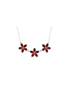 4.2 Carat 14K White Gold Necklace Natural Garnet