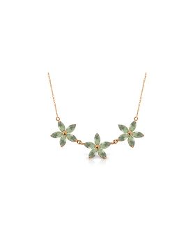 4.2 Carat 14K Rose Gold Necklace Natural Green Amethyst