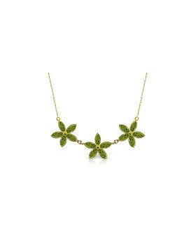 4.2 Carat 14K Gold Necklace Natural Peridot