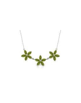 4.2 Carat 14K White Gold Necklace Natural Peridot