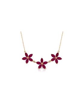 5 Carat 14K Rose Gold Necklace Natural Ruby