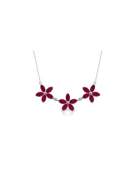 5 Carat 14K White Gold Necklace Natural Ruby